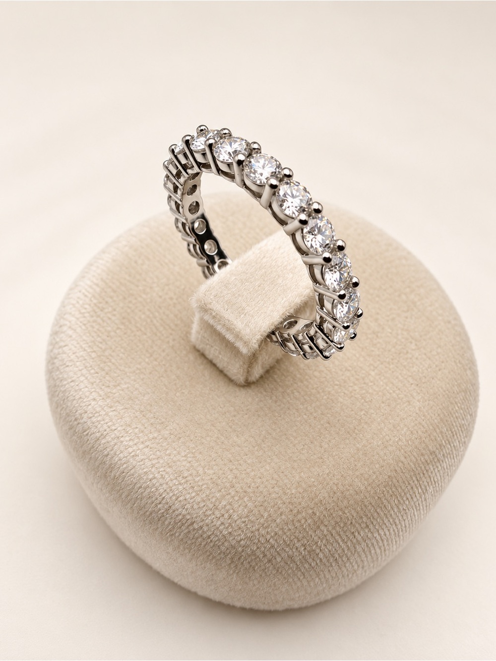 925 Sterling Silver Moissanite Eternity Band – 2 CTW D Color VVS1